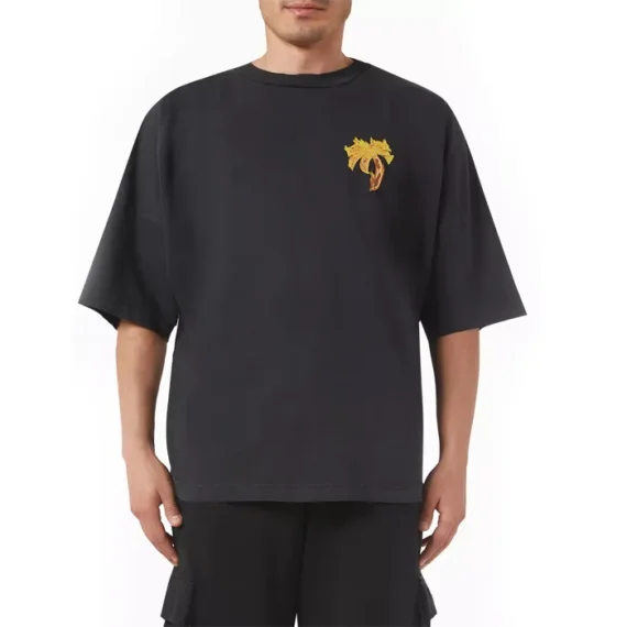 Palm Angels Burning Palm Oversized T-shirt in Cotton-jersey