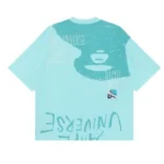 AAPE T-SHIRT WITH SLOGAN LOGO EMBROIDERY BLUE