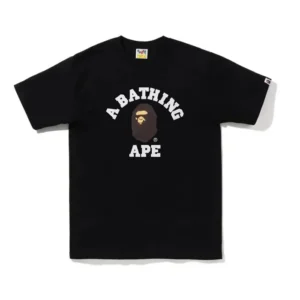 BATHING APE Logo College T-shirt Black