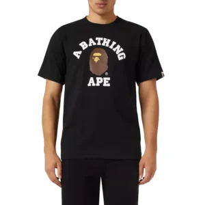 BATHING APE Logo College T-shirt Black-2