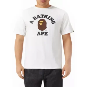 BATHING APE Logo College T-shirt White