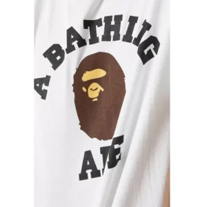 BATHING APE Logo College T-shirt White-2