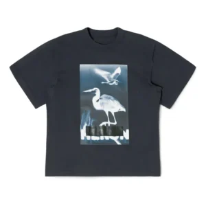 Censored Heron T-shirt in Cotton Jersey Black