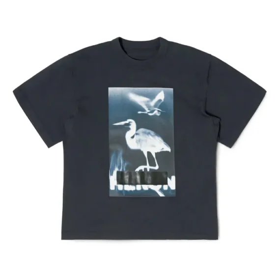 Censored Heron T-shirt in Cotton Jersey Black