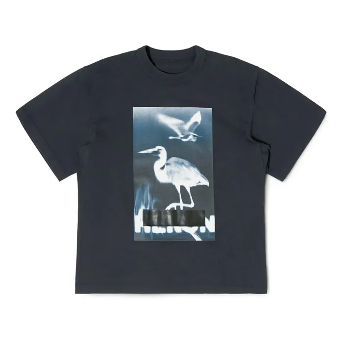 Censored Heron T-shirt in Cotton Jersey Black