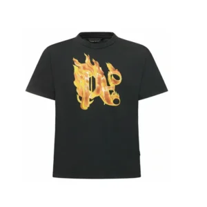 PALM ANGELS - Burning Monogram Cotton T-shirt