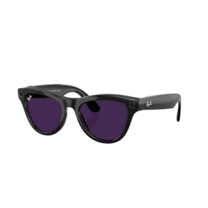 Ray Ban Meta Skyler 'Shiny Black' Lenses- Clear/Amethyst