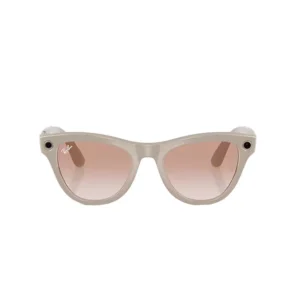 Ray Ban Meta Skyler ‘Shiny Chalky Gray’ Lenses- Cinnamon Pink-2