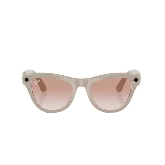 Ray Ban Meta Skyler 'Shiny Chalky Gray' Lenses- Cinnamon Pink