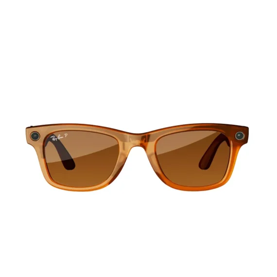 Ray Ban Meta Smart Glasses - Wayfarer 'Shiny Caramel' Lenses - Brown