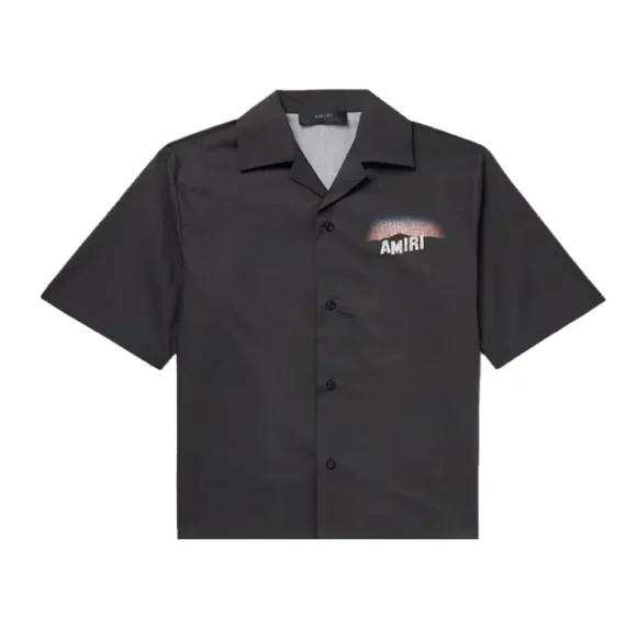 Amiri Camp-Collar Logo-Print Cotton-Poplin Shirt