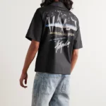 Amiri Camp-Collar Logo-Print Cotton-Poplin Shirt