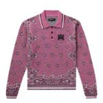 Amiri Space-Dyed Bandana-Jacquard Cotton Polo Shirt