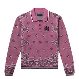 Amiri Space-Dyed Bandana-Jacquard Cotton Polo Shirt