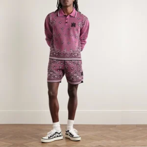 AMIRI Space-Dyed Bandana-Jacquard Cotton Polo Shirt-3