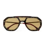 FENDI EYEWEAR Aviator-Style Logo-Print Gold-Tone and Acetate Sunglasses