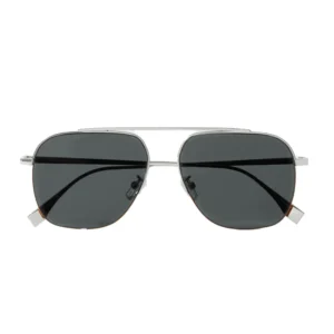FENDI EYEWEAR Aviator-Style Silver-Tone Sunglasses
