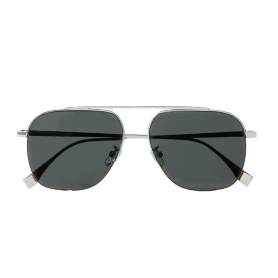 FENDI EYEWEAR Aviator-Style Silver-Tone Sunglasses