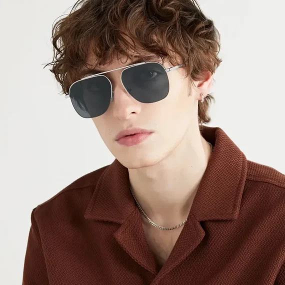 FENDI EYEWEAR Aviator-Style Silver-Tone Sunglasses