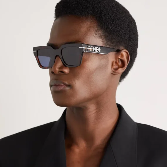 FENDI EYEWEAR Fendigraphy Square-Frame Tortoiseshell Acetate Sunglasses