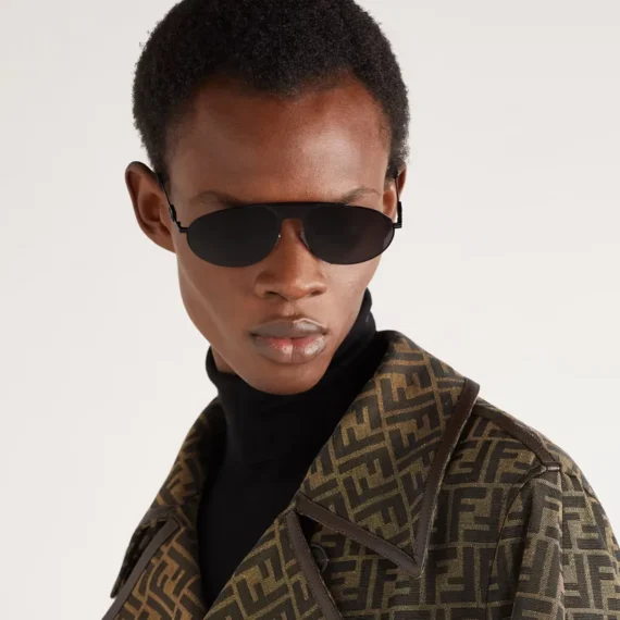 FENDI EYEWEAR O'Lock Aviator-Style Metal Sunglasses