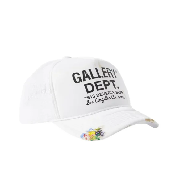 GALLERY DEPT Workshop Paint-Splattered Logo-Print Canvas and Mesh Trucker Cap