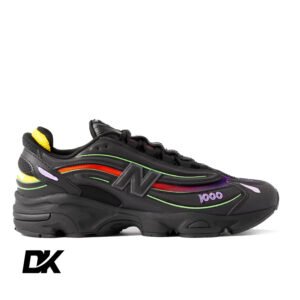 New Balance M1000 Embroidered Reflective Faux Leather and Mesh Sneakers COLOUR BLACK